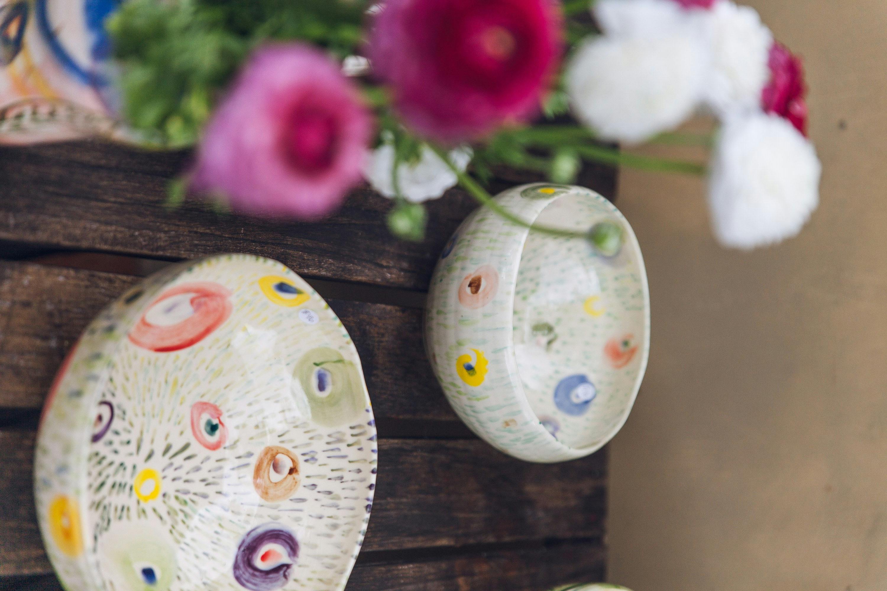 Ceramics hanging on wall