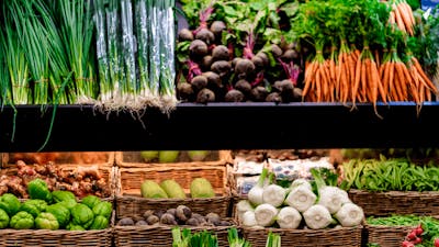 Colourful fruit and vegetables