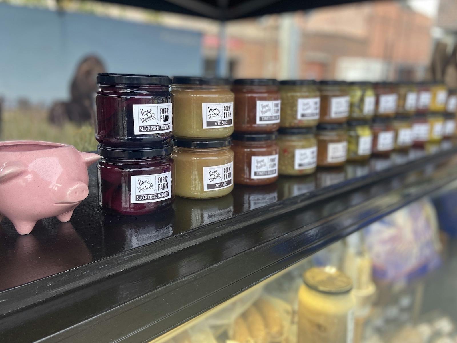 Farm made pickles and preserves
