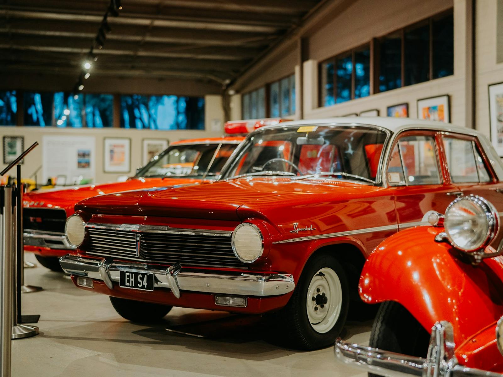 History of Motorsport vintage car display