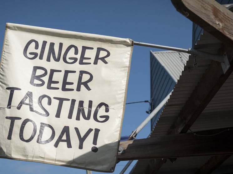 Ginger Beer tasting sign