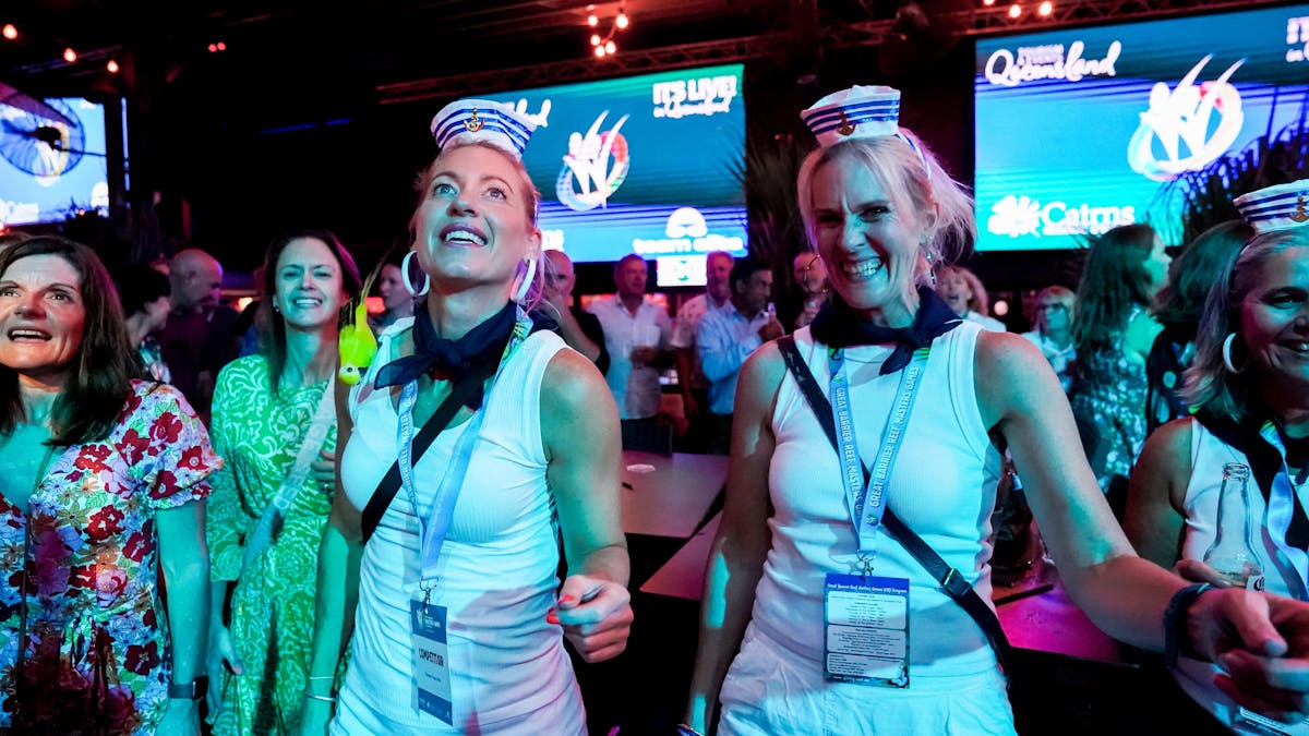 Two ladies dancing to music
