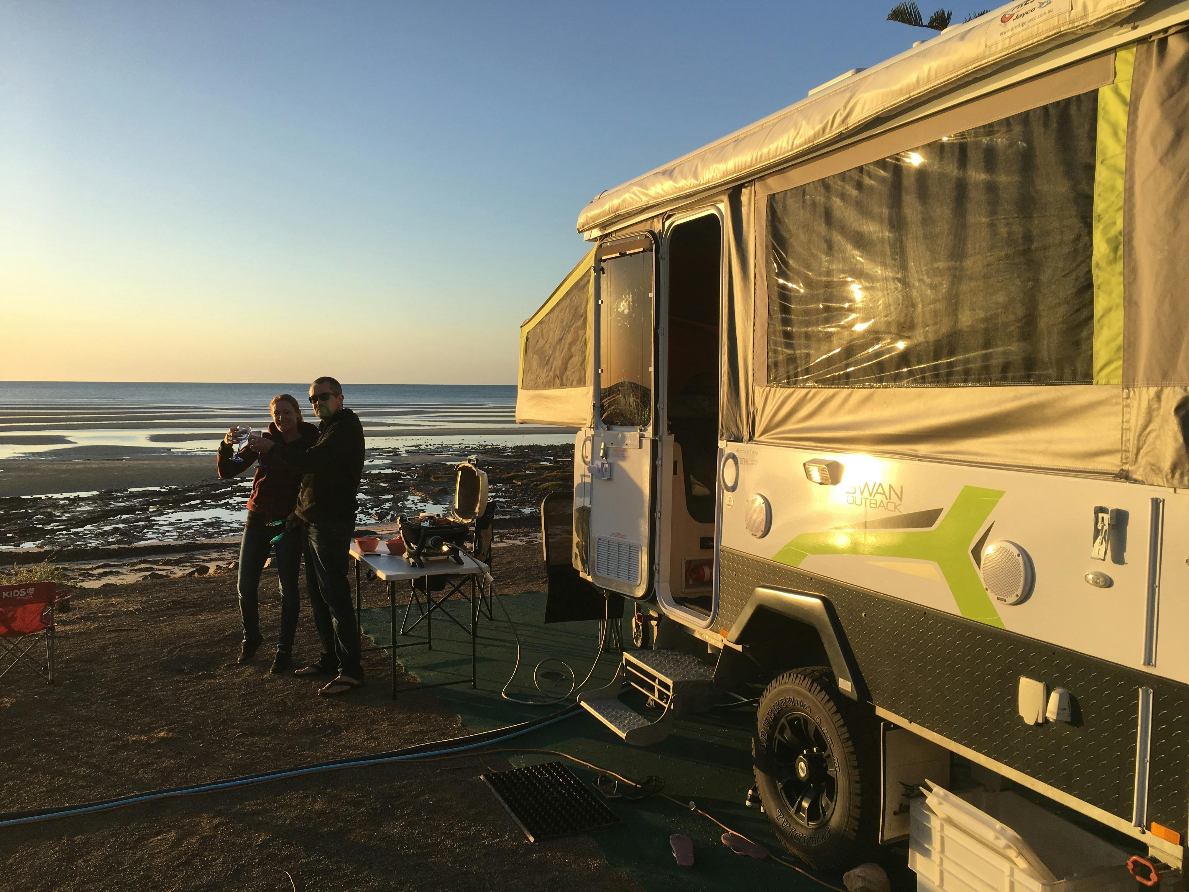 Jayco Swan Sunset beach shot