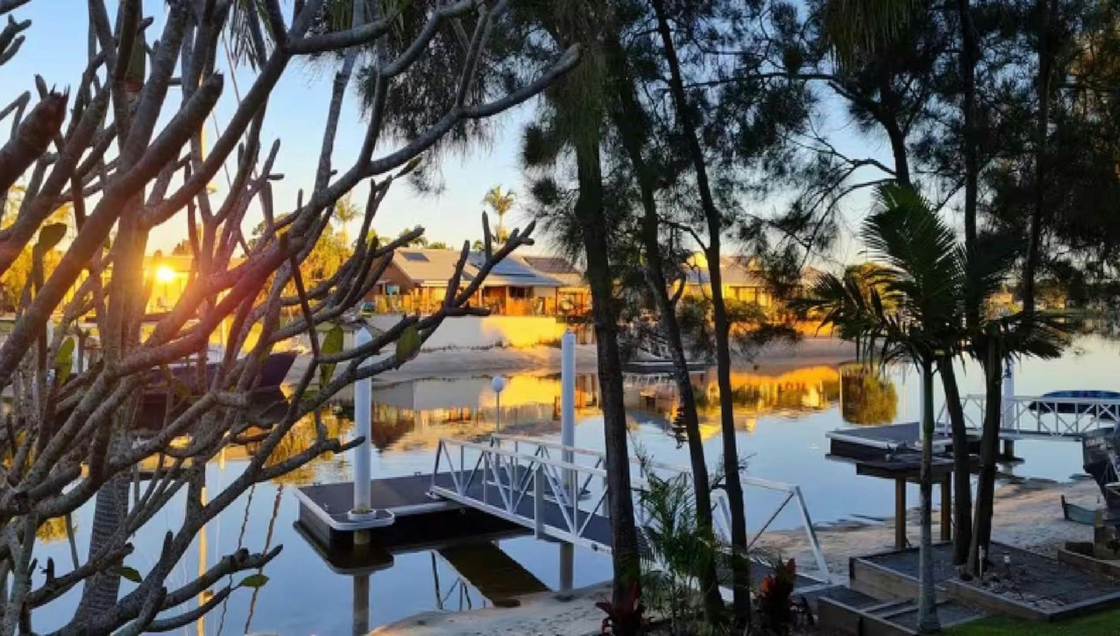 Sunset and Sandy Beach at Copacabana house Yamba