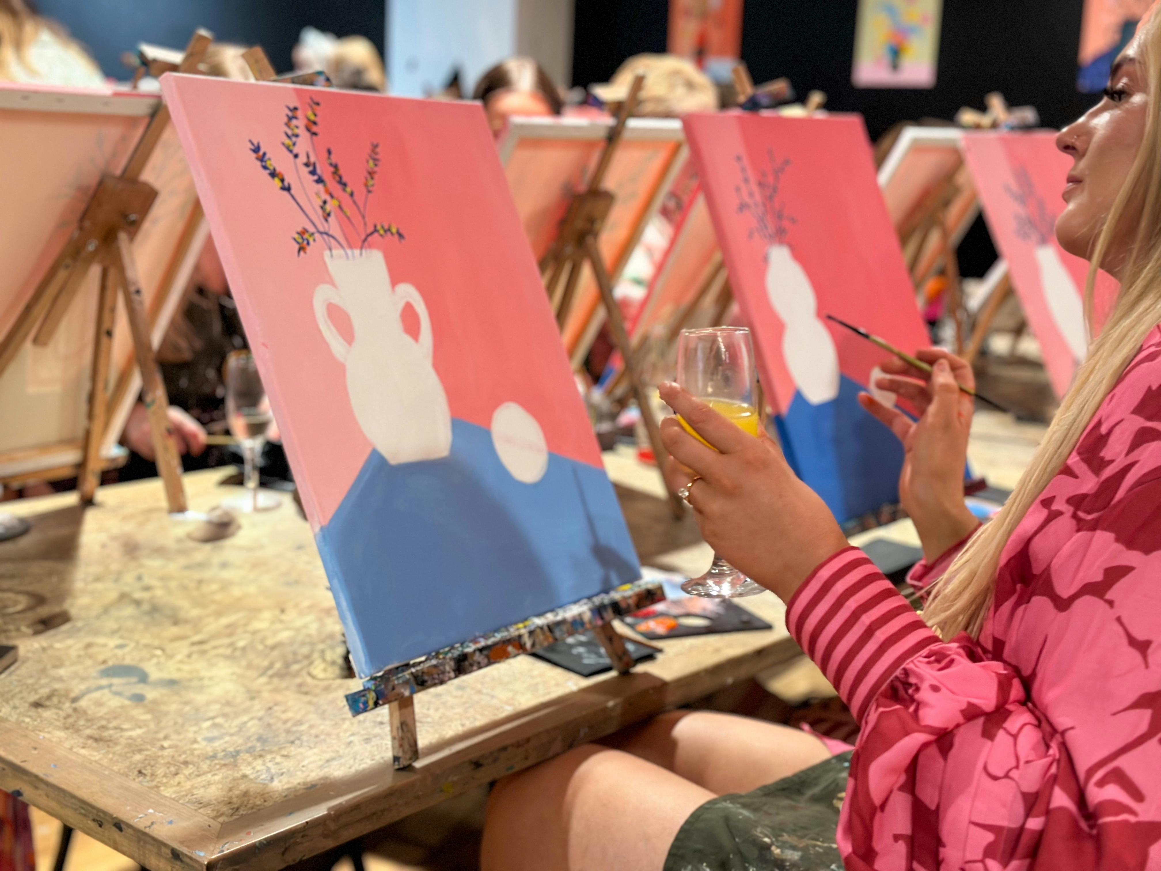 Sip and Paint in a relaxing and fun atmosphere.
