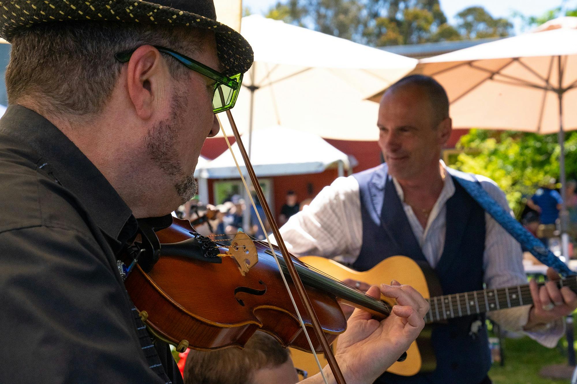 Roving entertainers at festival