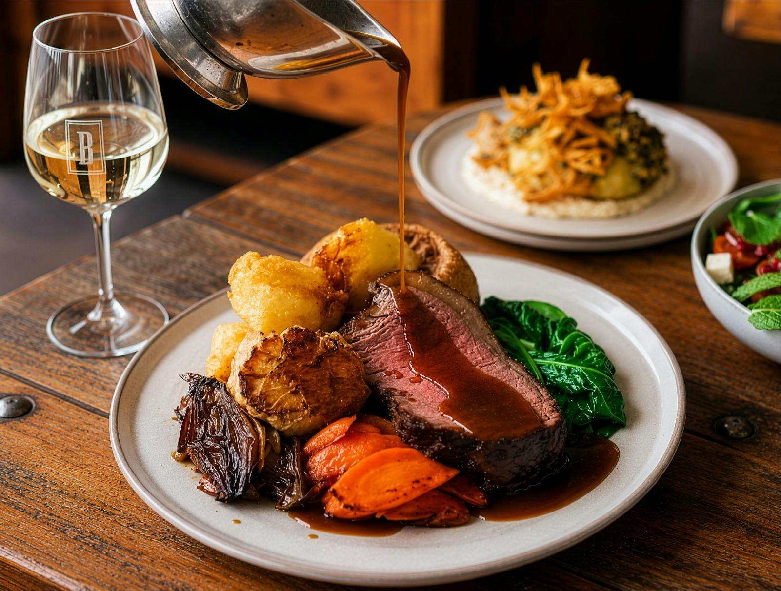Classic roast with gravy sauce and all its trimmings