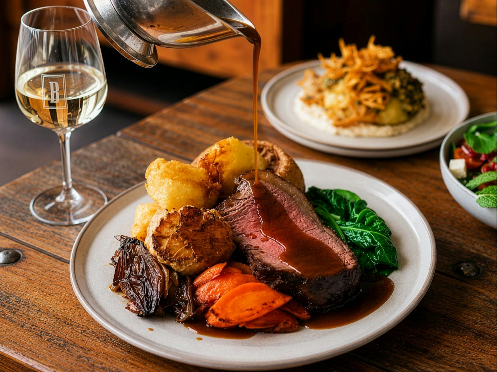 Classic roast with gravy sauce and all its trimmings
