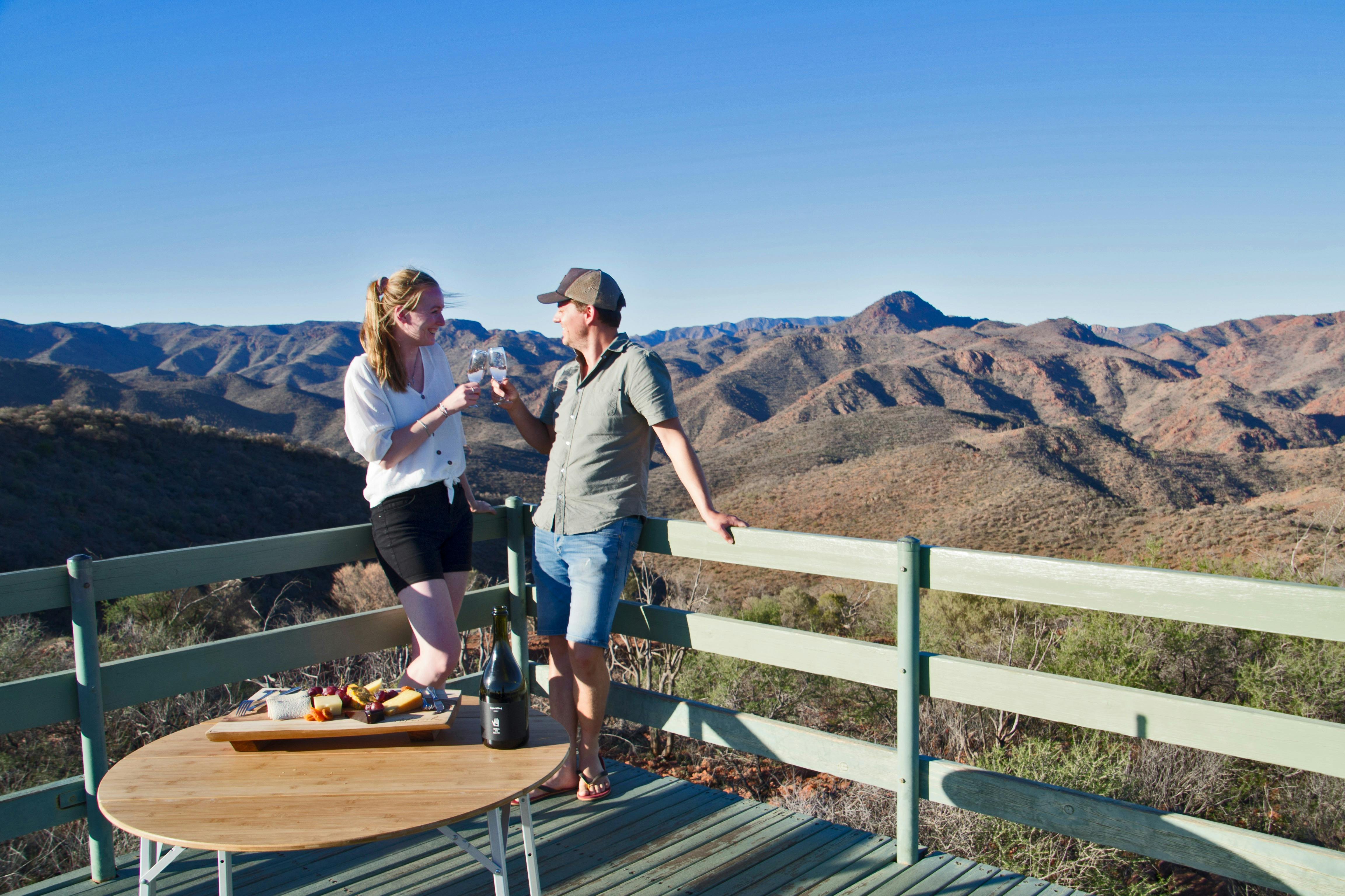 Enjoying the view as the sun sets in the Flinders Ranges