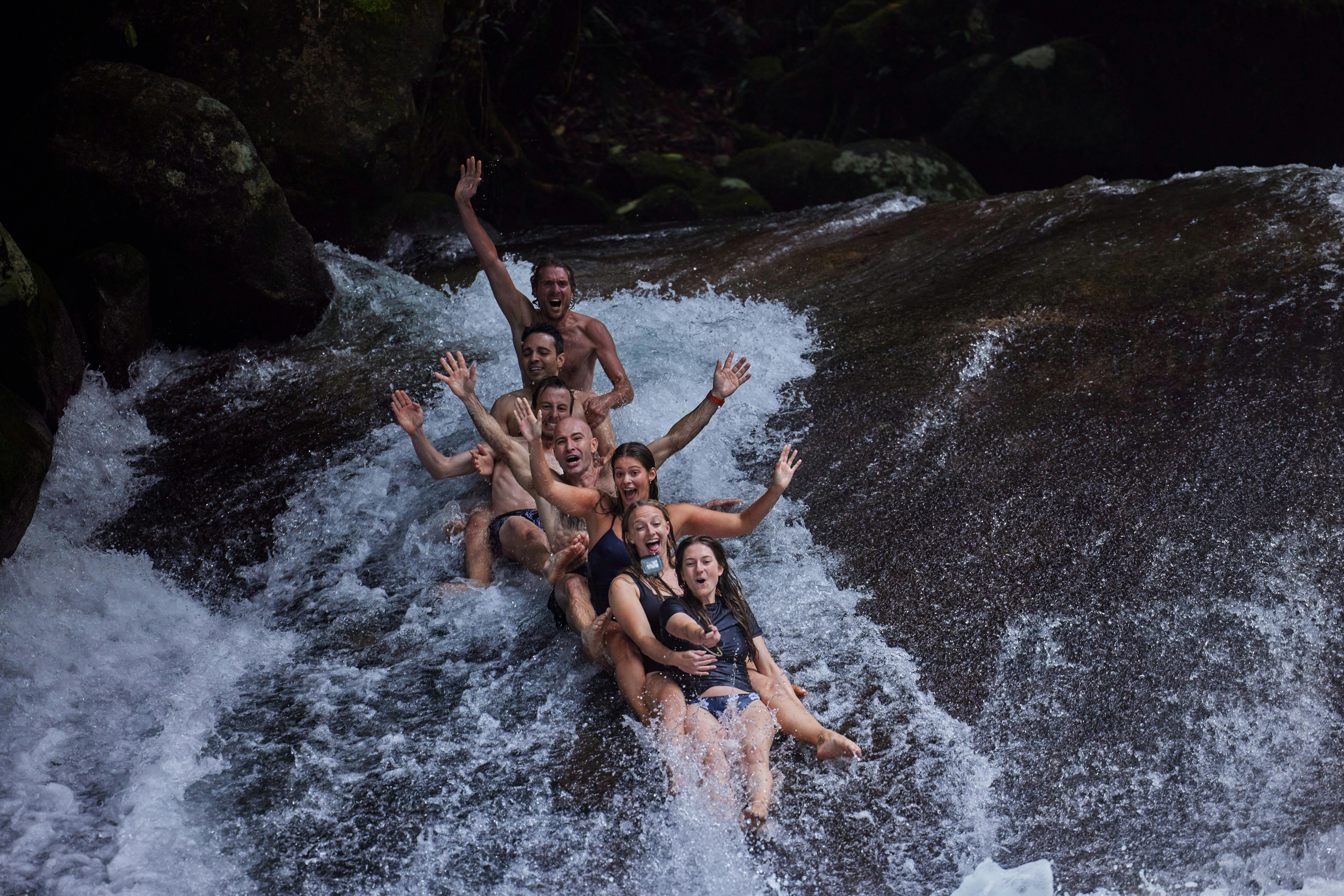 Rock Slide at Josephine Falls, Atherton Tablelands with Barefoot Tours