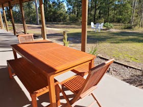 Separate areas for dining, both inside and outside on your private verandah