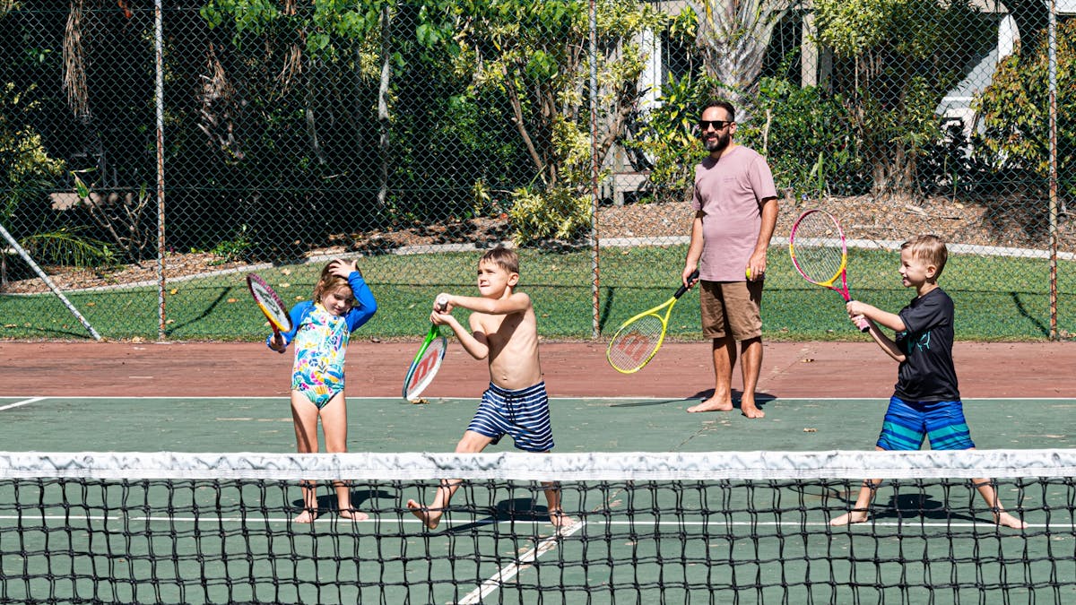 Tennis is a family favourite activity at Kellys Beach Resort, Bargara