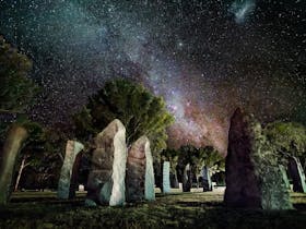 Australian Standing Stones at Night Glen Innes