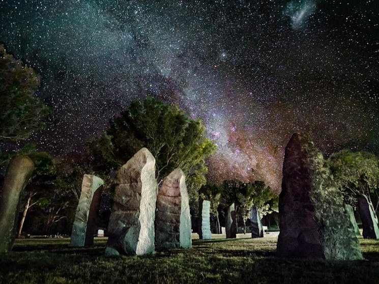 Australian Standing Stones at Night Glen Innes