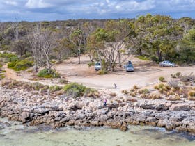 The Long Beach car park. Some sections of the walk at this point take you onto the beach.