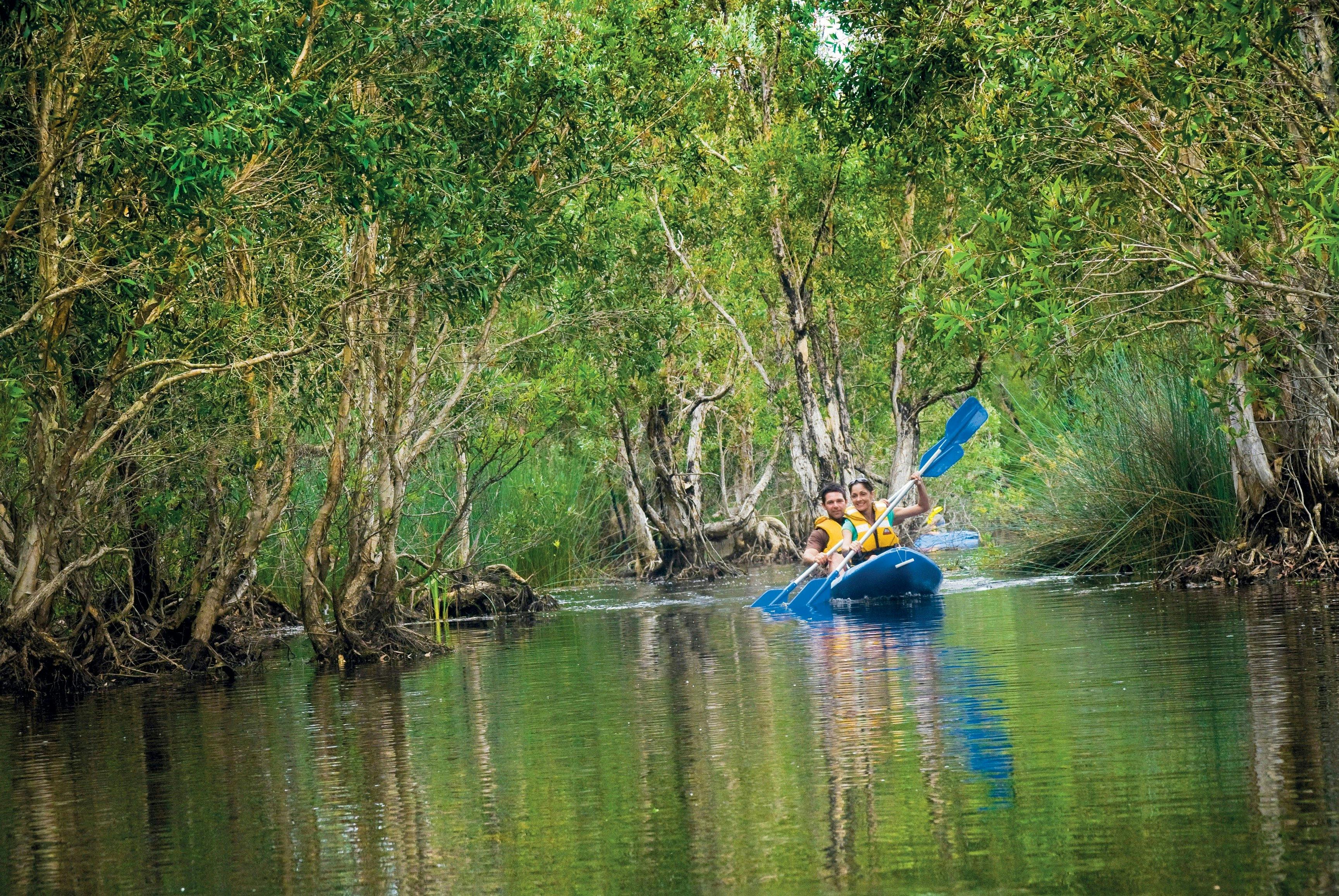 Two people Kayaking along Deepwater Creek