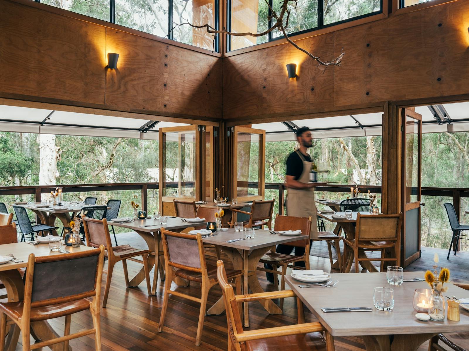 The Gunyah treetop dining room at Paperbark Camp