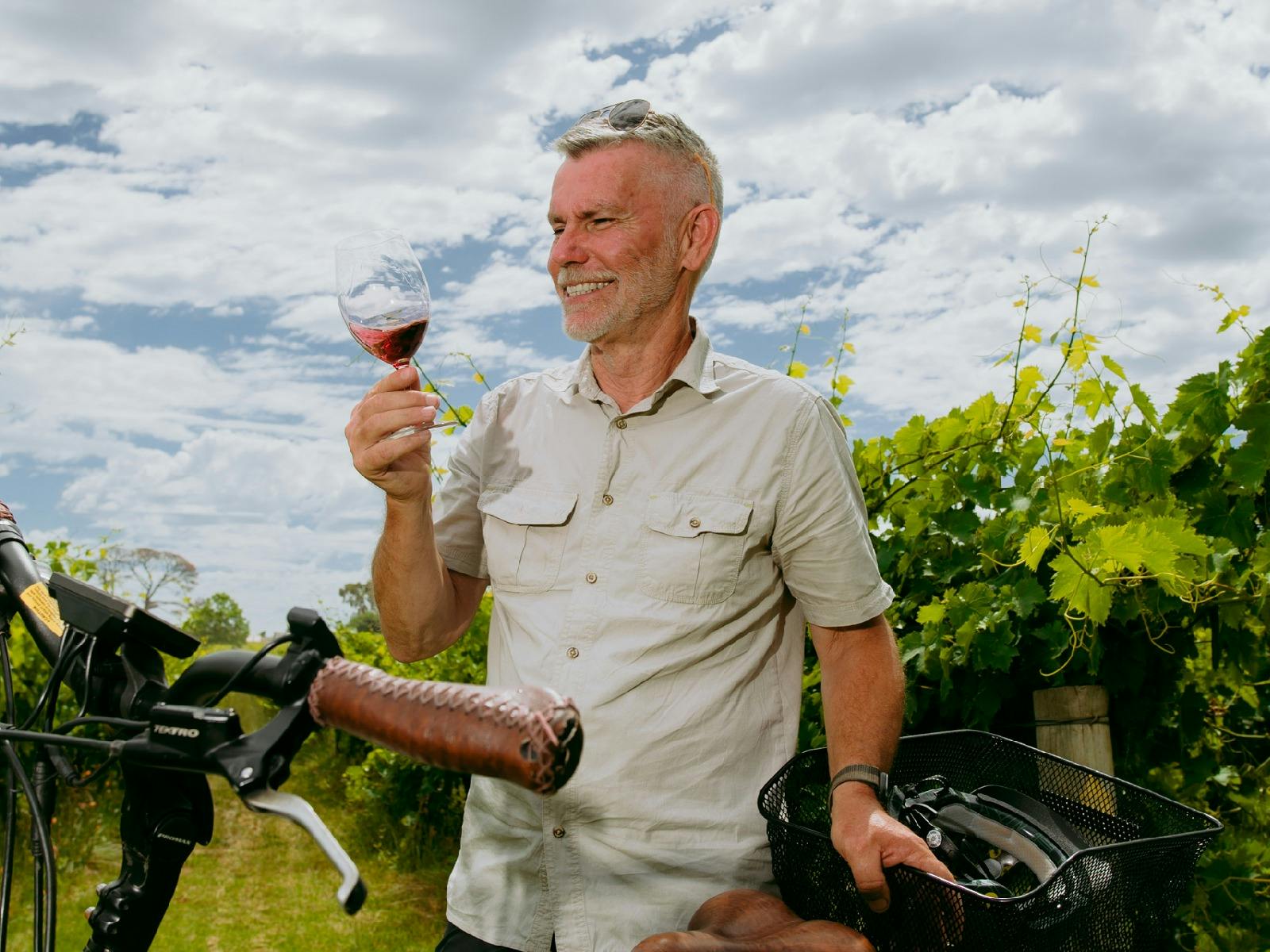 A man enjoying a Wine Tasting  in McLaren Vale