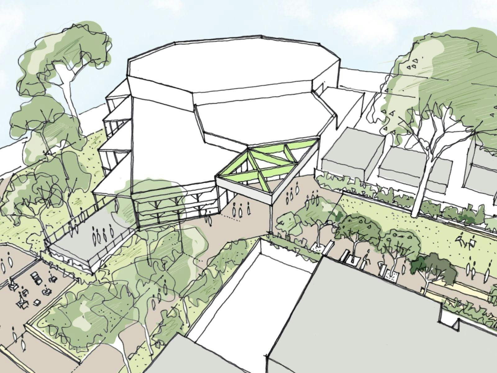 会場再開発のレンダリング