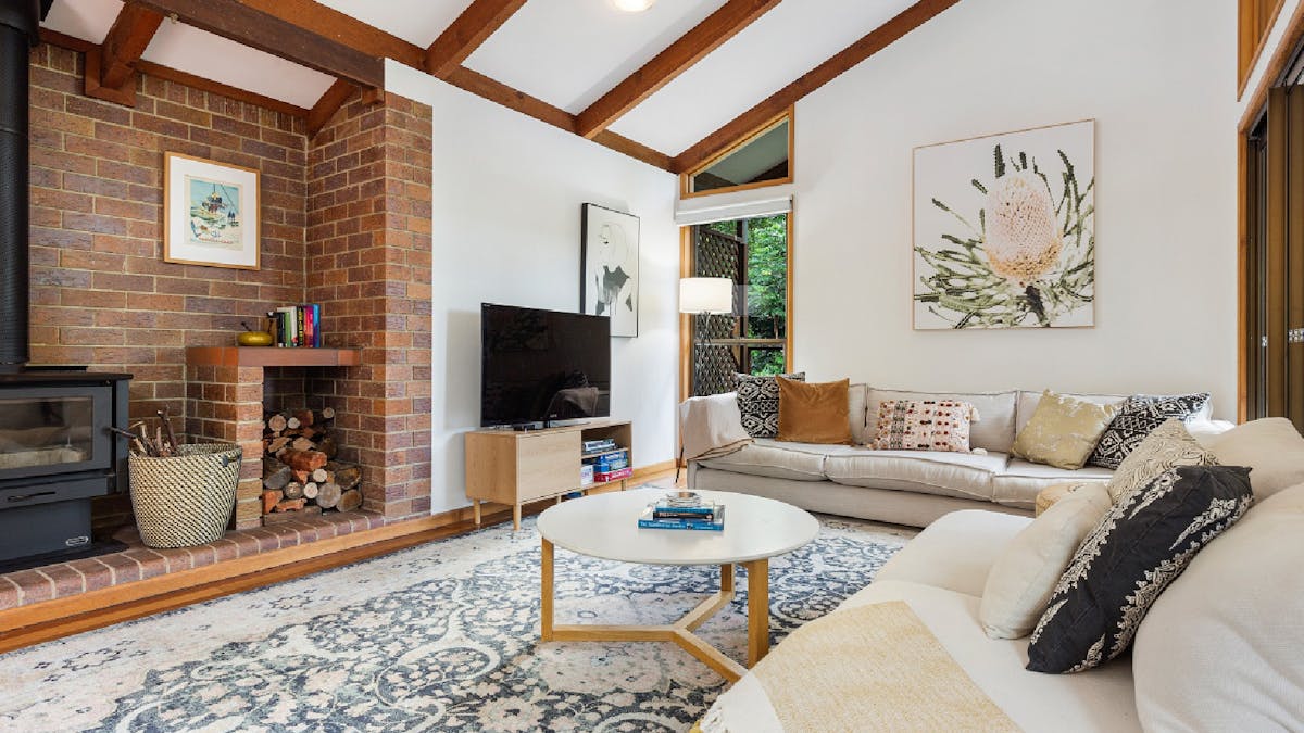 Lounge area with fireplace
