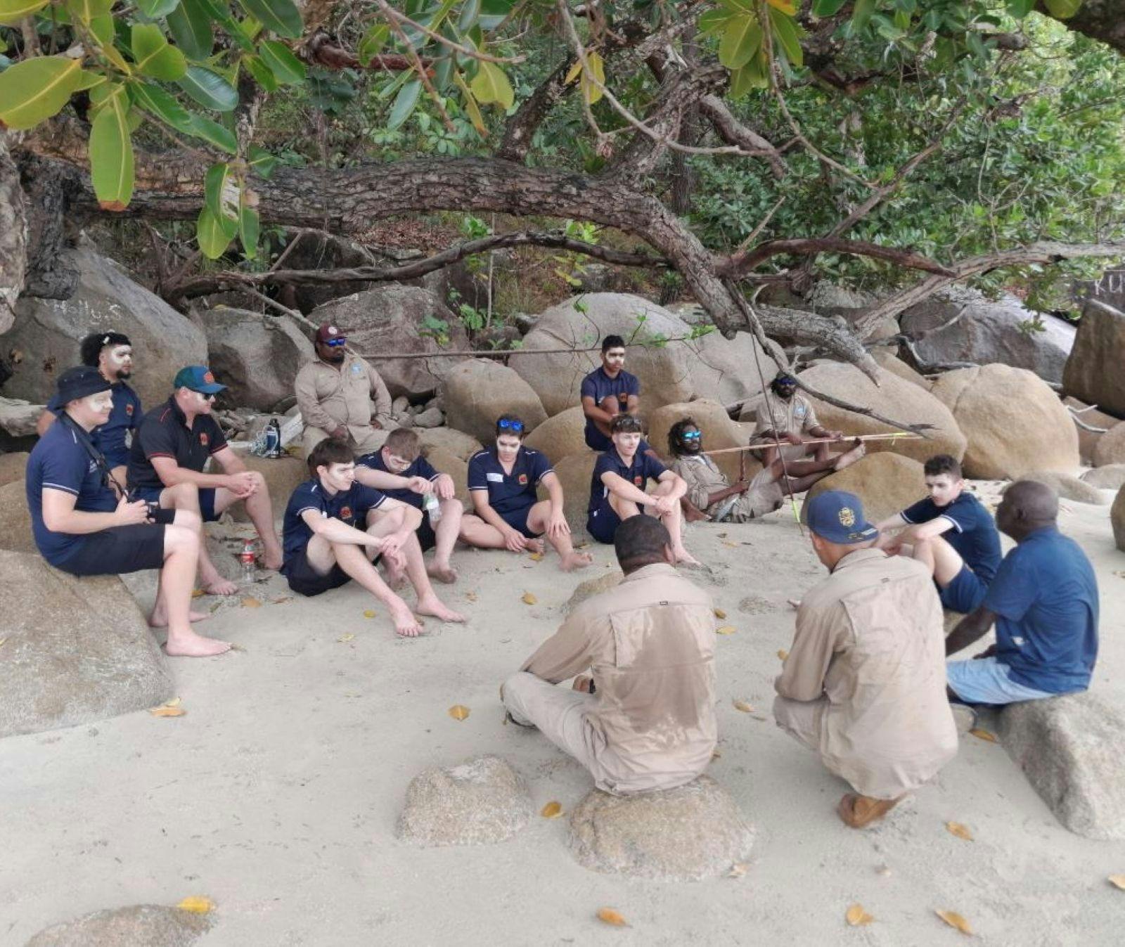 Students learnign from Indigenous rangers