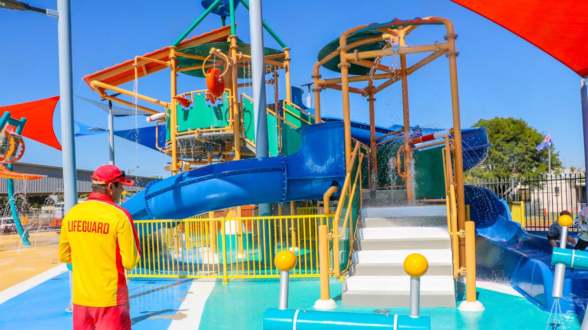 Lifeguard on patrol at Burdekin Water Park