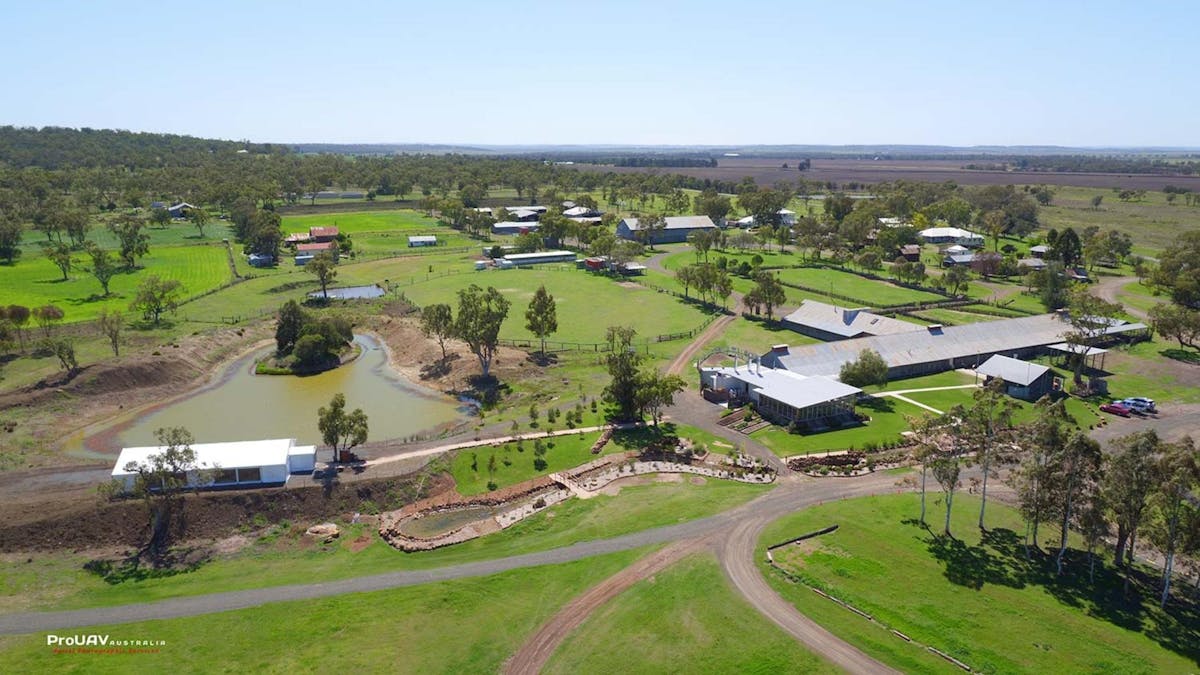 Arial view of Woolshed Complex
