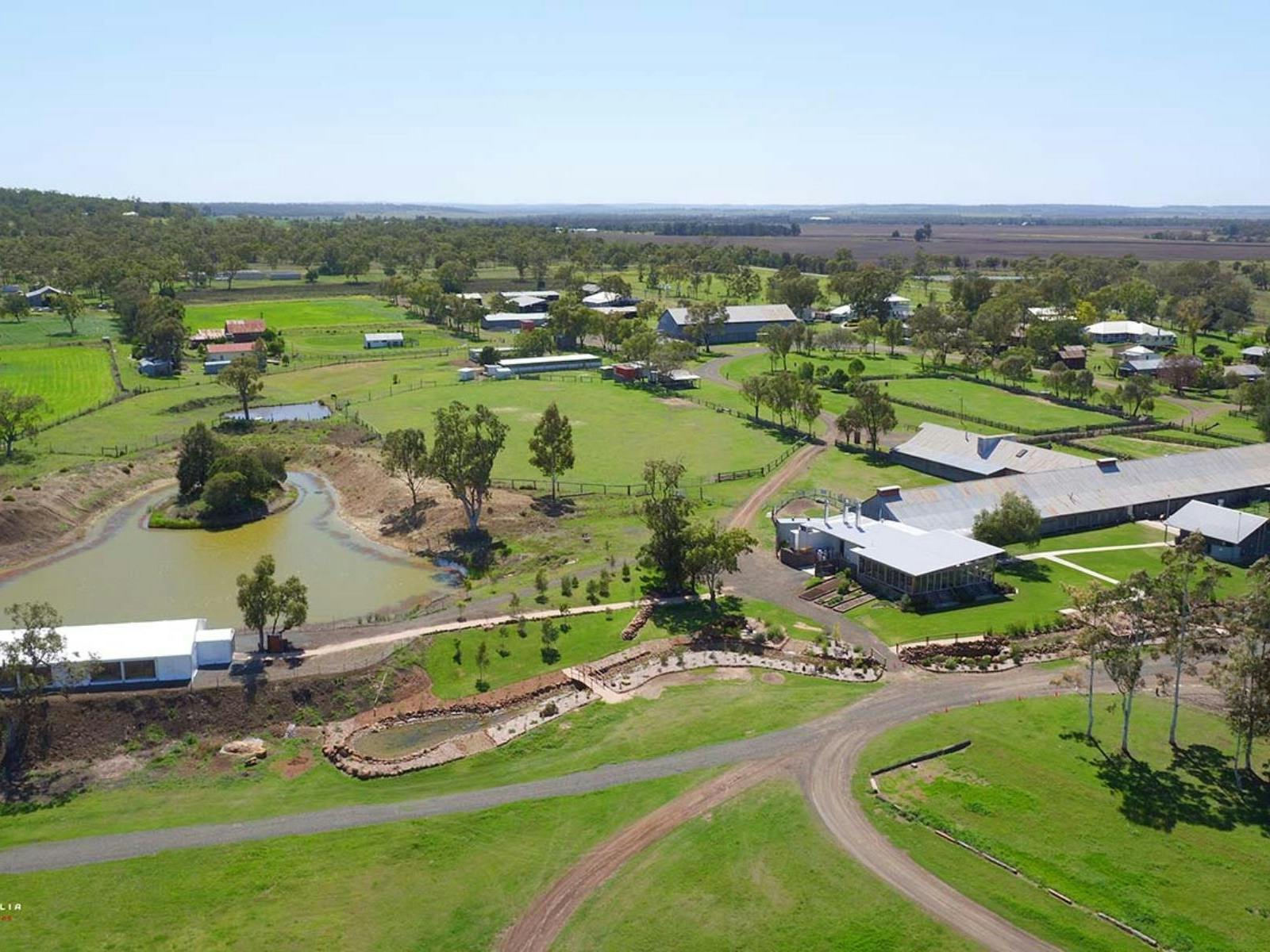 Arial view of Woolshed Complex Arial view of Woolshed Complex