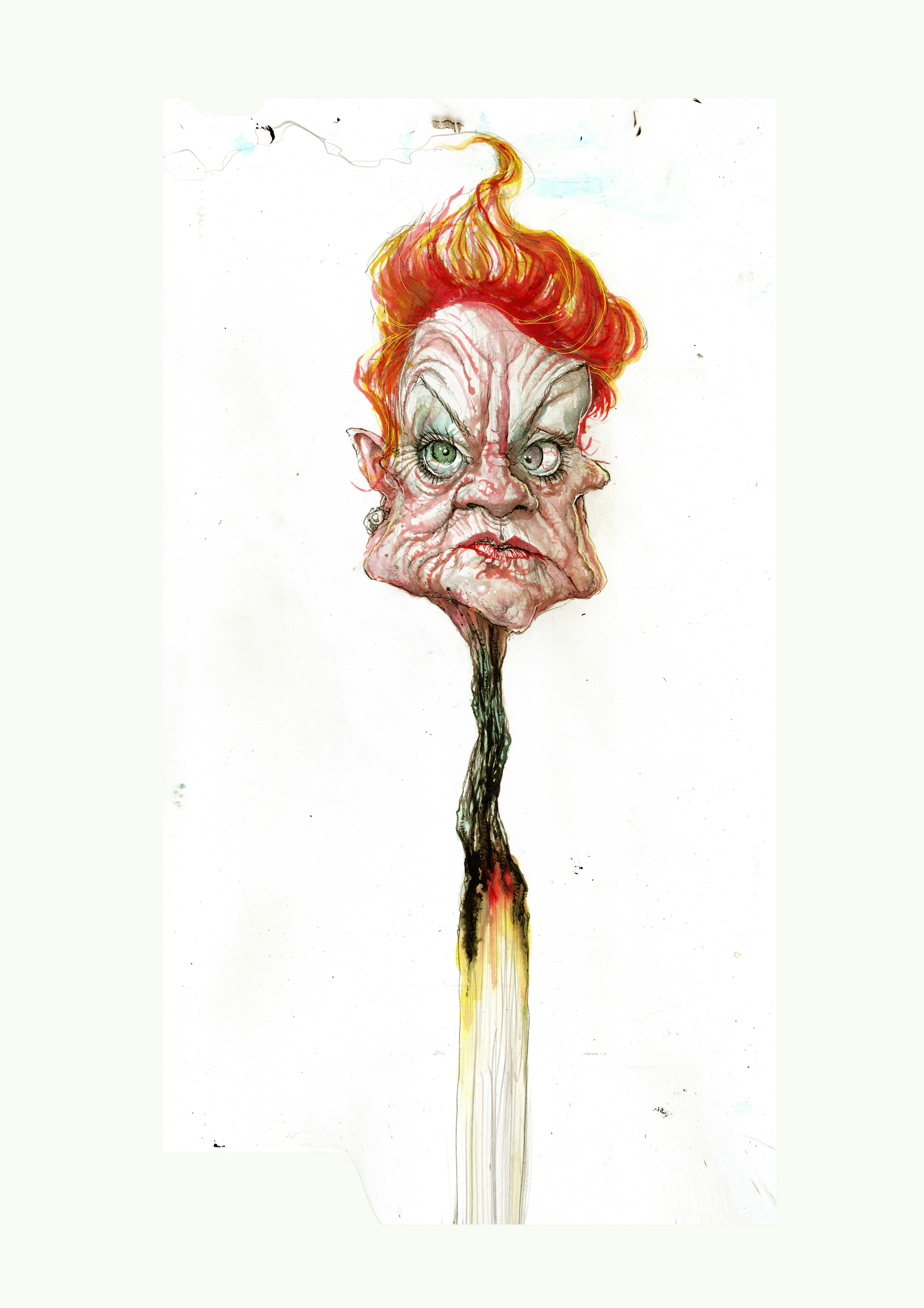 Caricature of Pauline Hanson as a Redhead match
