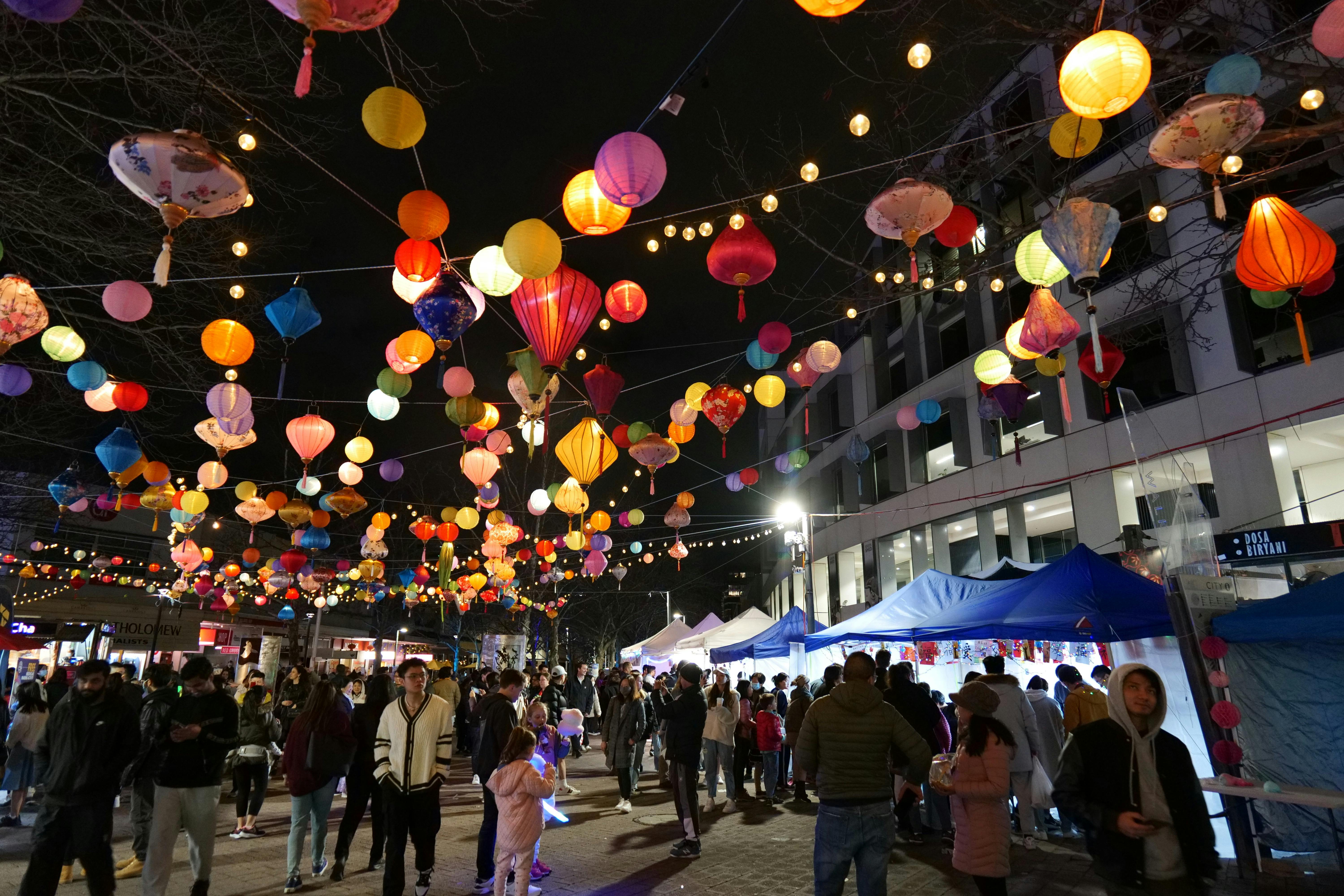 Night View of Lantern Street