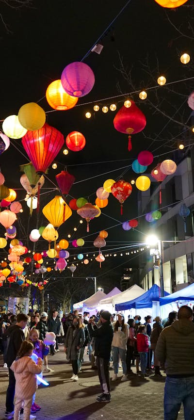 Night View of Lantern Street