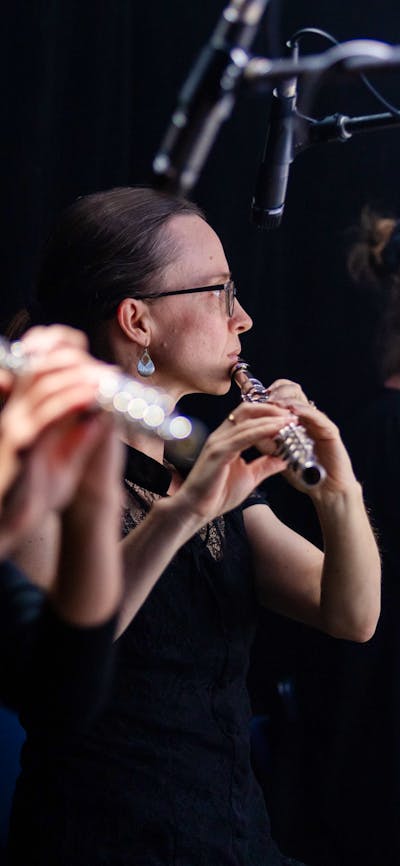 Musicians on stage performing for Symphony in the Park