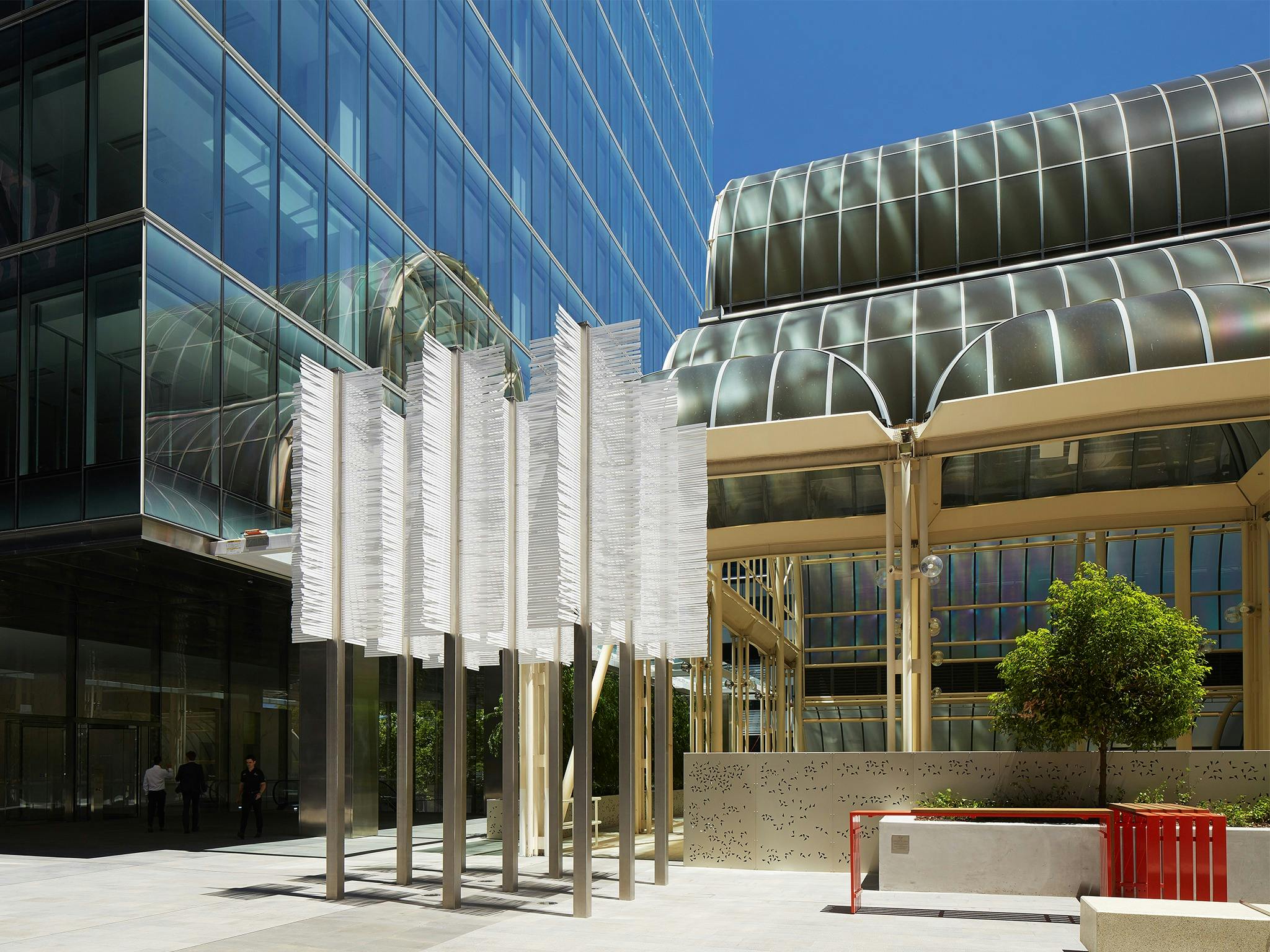 Feather Arbour by Ned Kahn in Brookfield Place, Perth