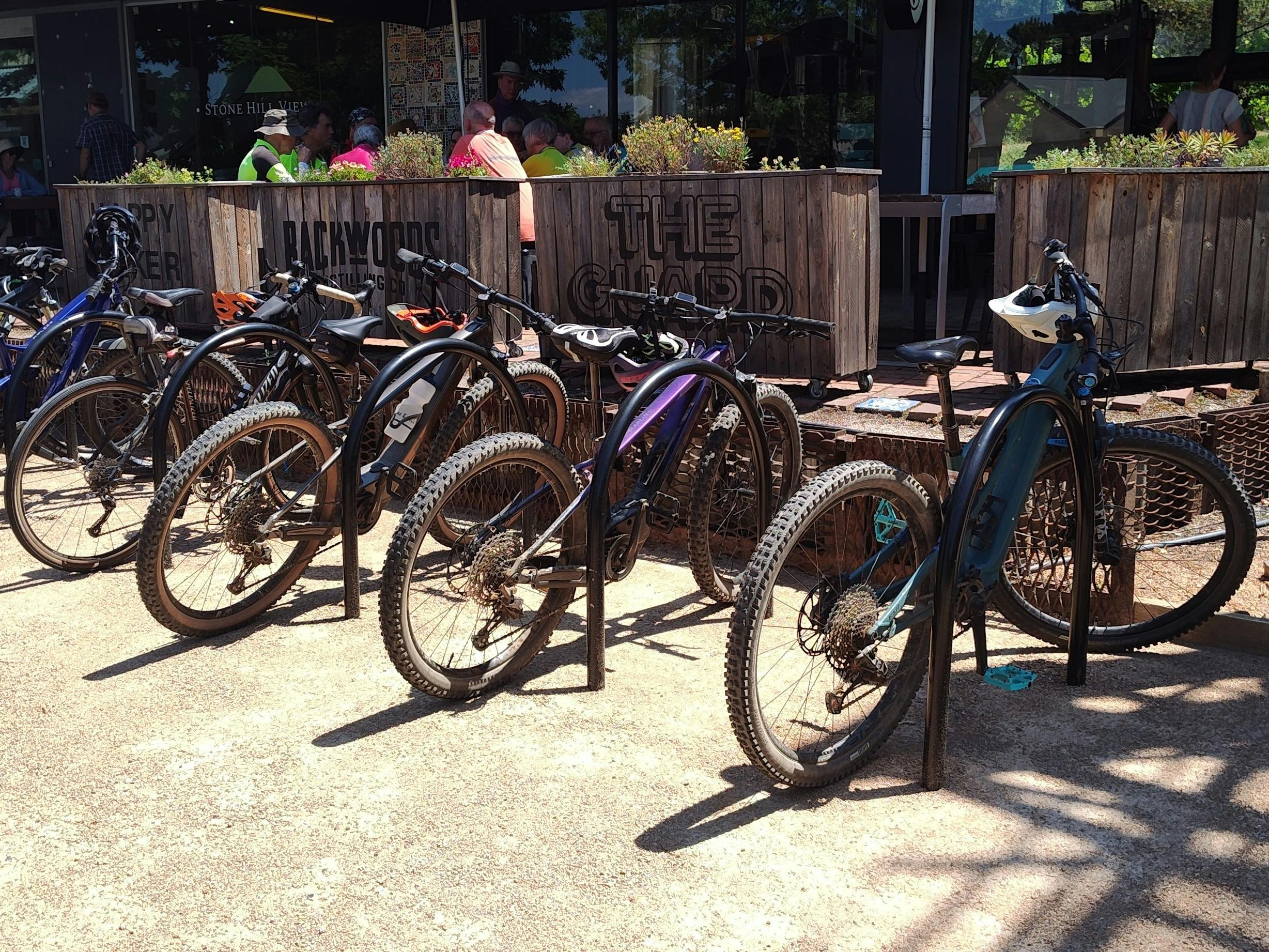 Bikes parked next to each other