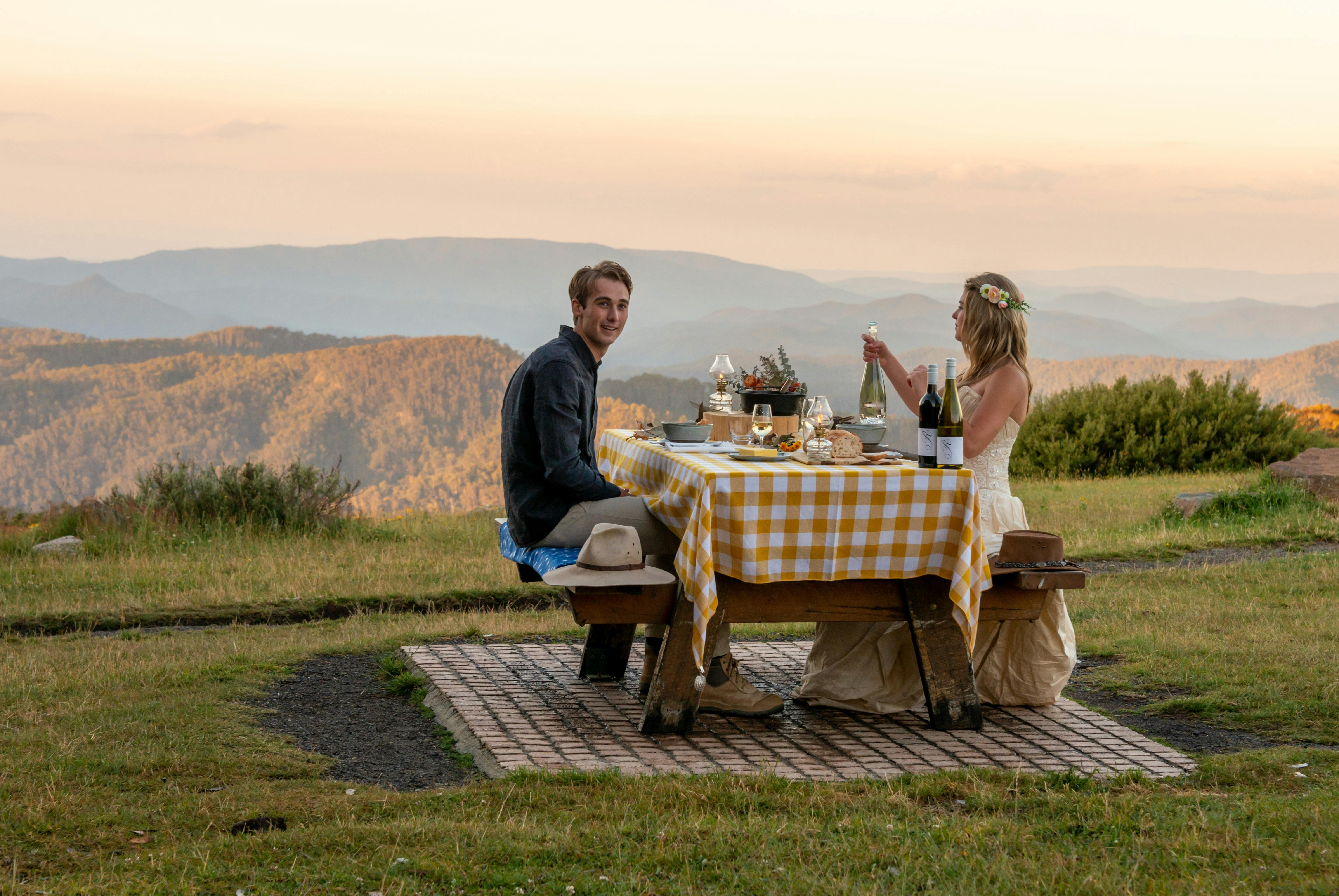 Love and marriage, stunning location, sumptuous meal and breathtaking views.