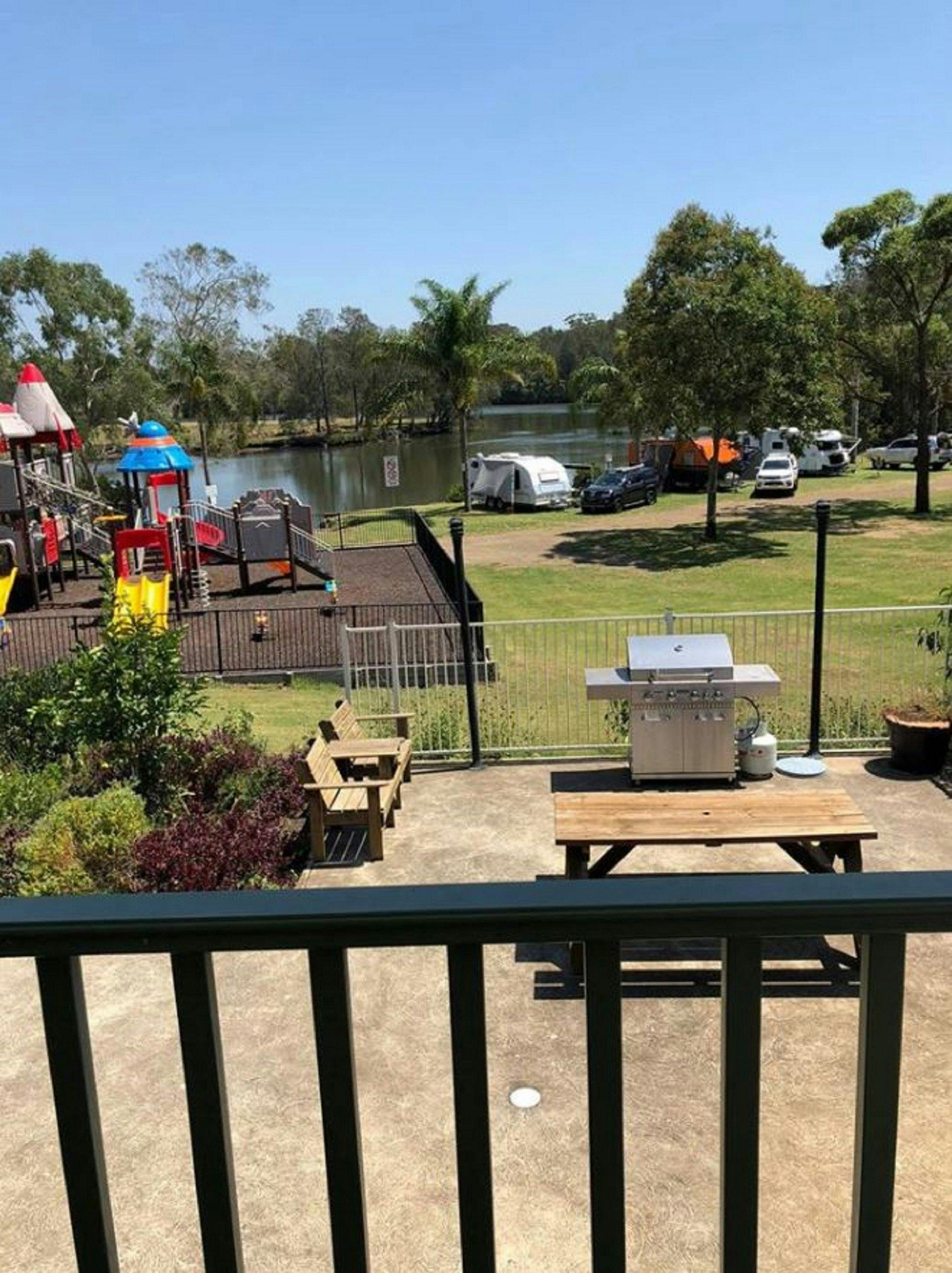 Overlooking river and camping sites