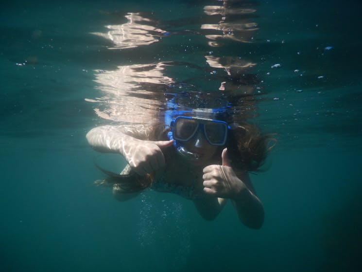 Snorkel selfie snorkel from a kayak batemans bay