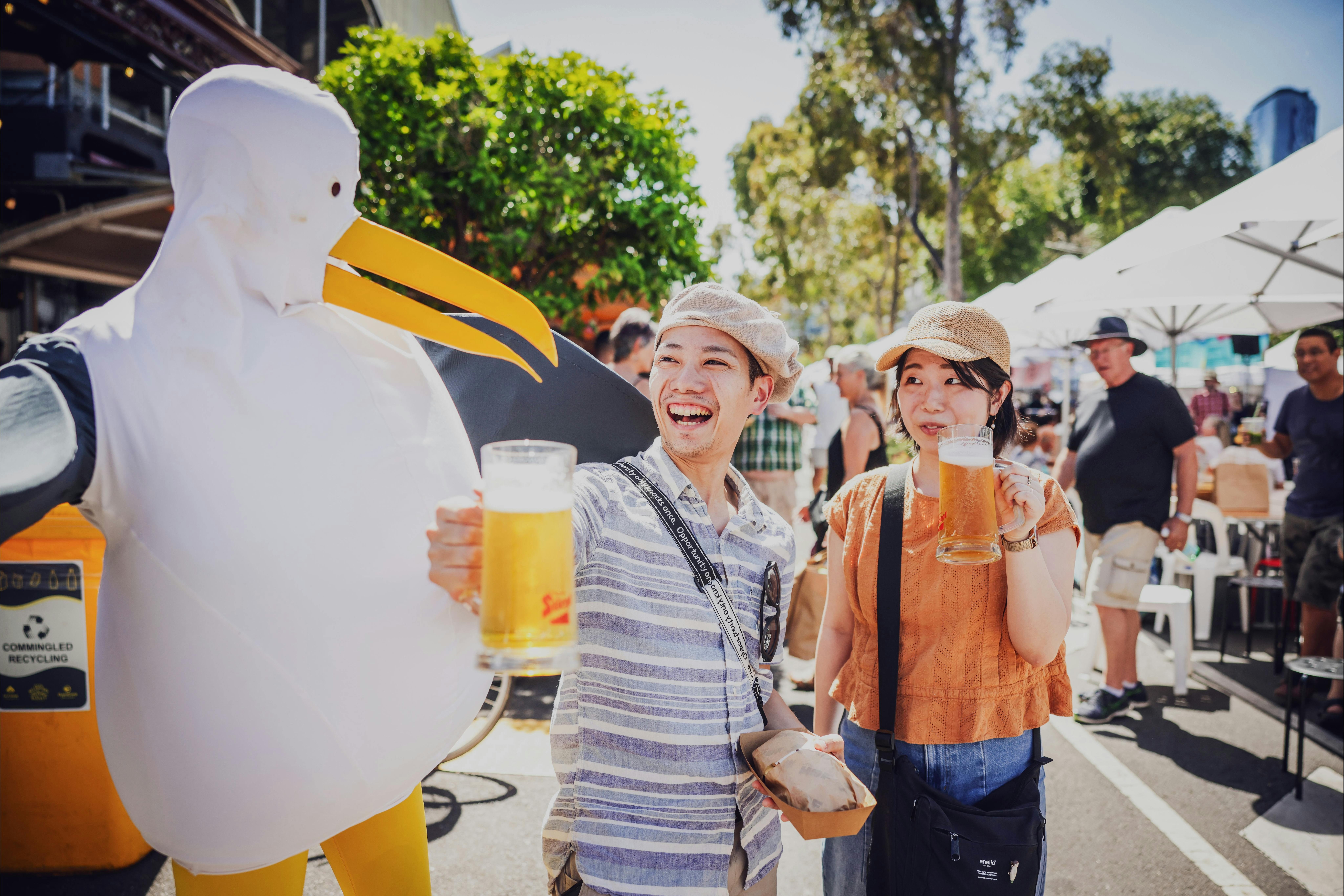 Revelers enjoying Port Phillip Mussel Festival