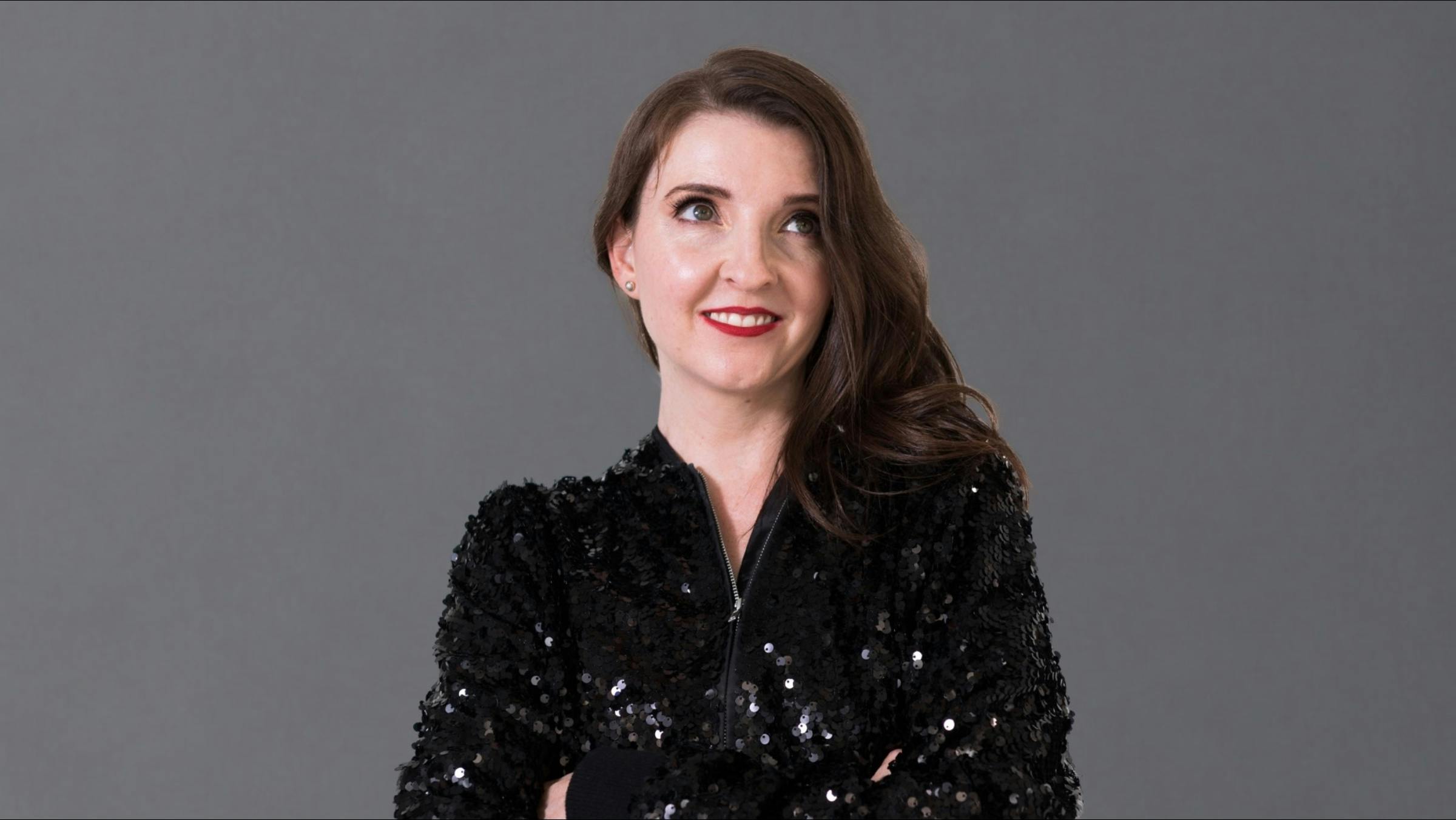 Photo is of comedian Fiona Cox