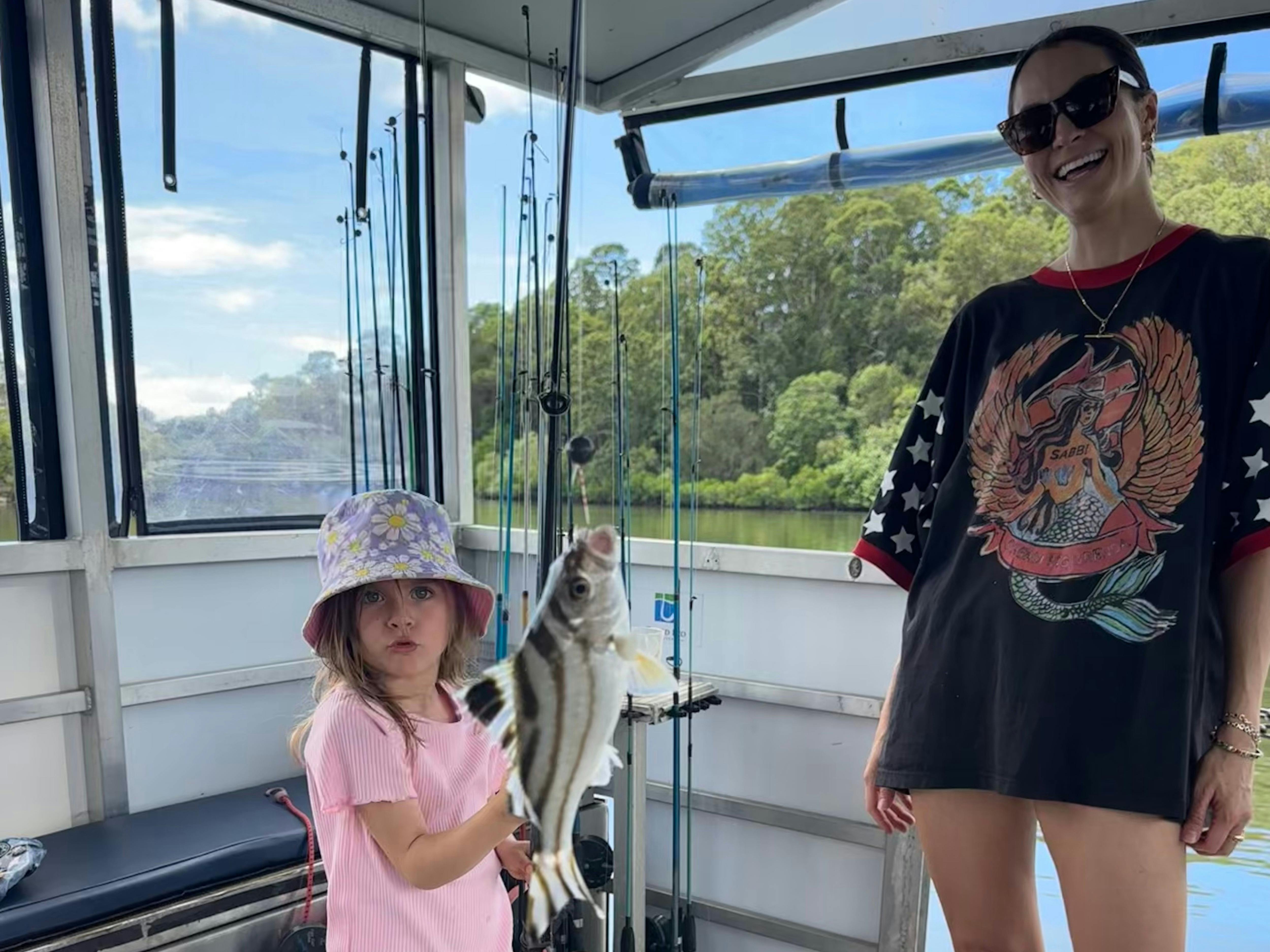 Look mum, I caught a fish!