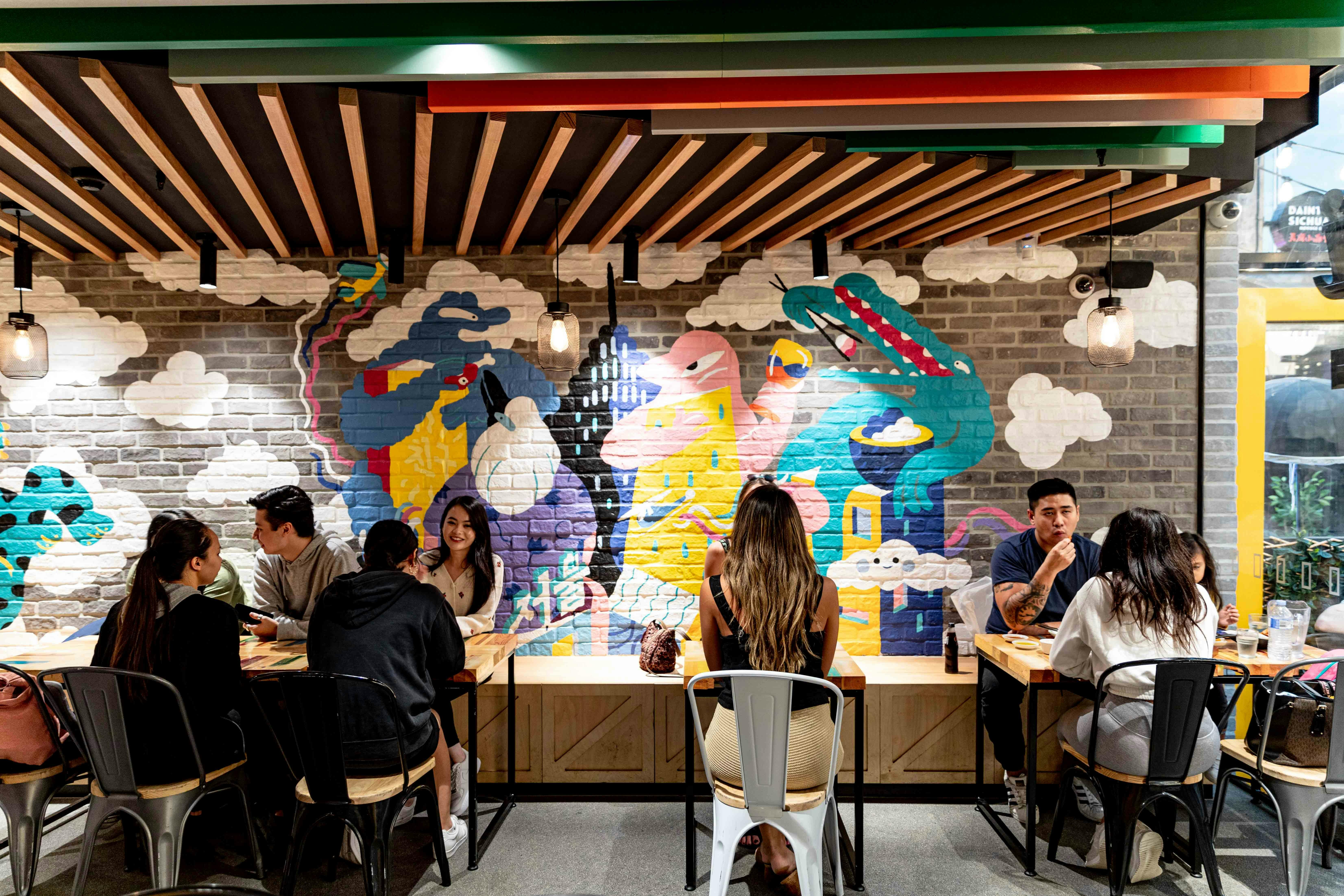 In einem Restaurant am World Square