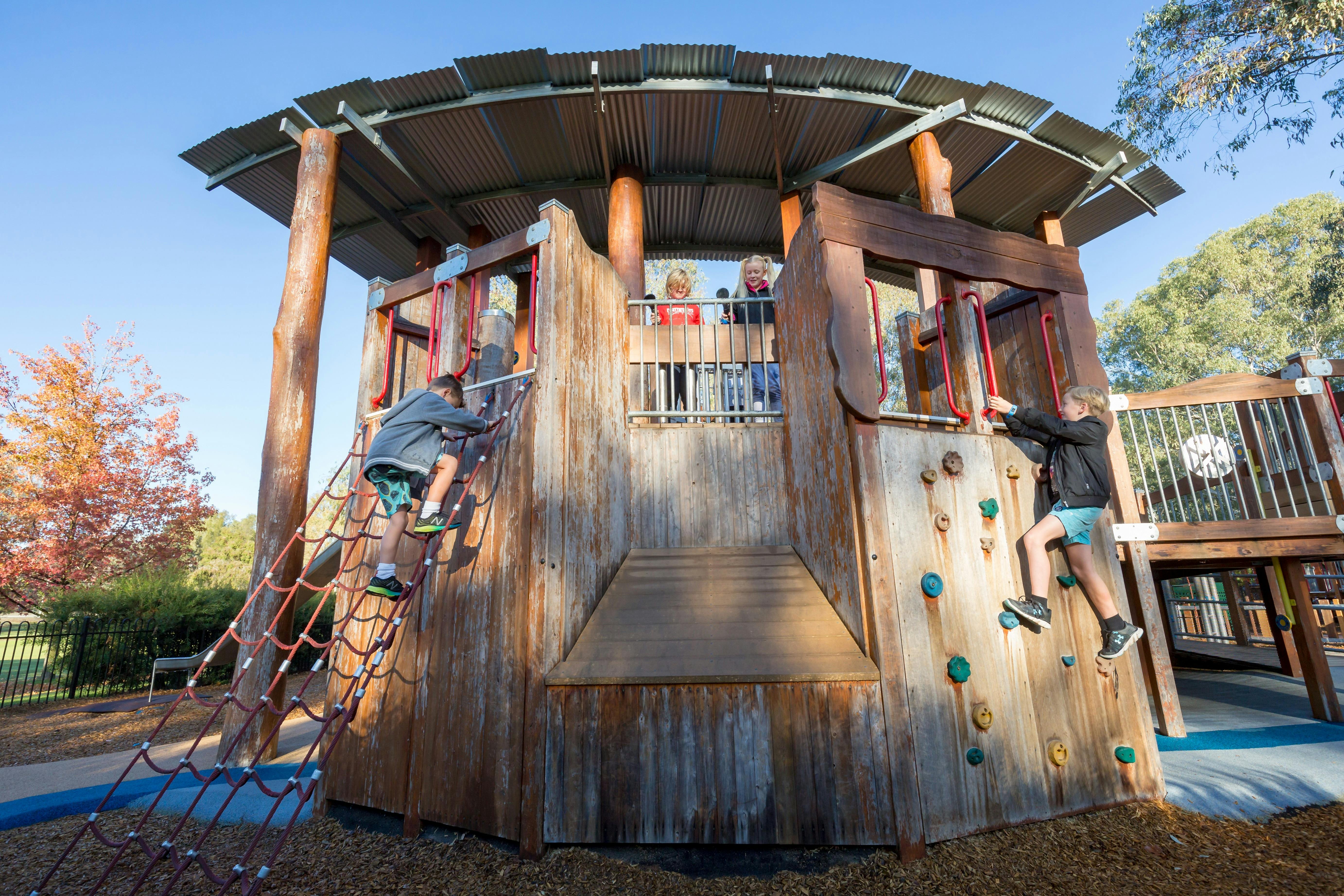 Kids exploring the playspace