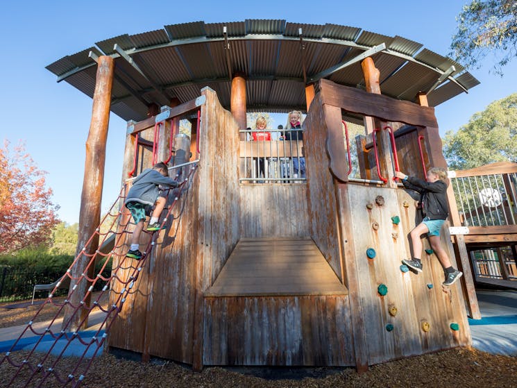 Kids exploring the playspace