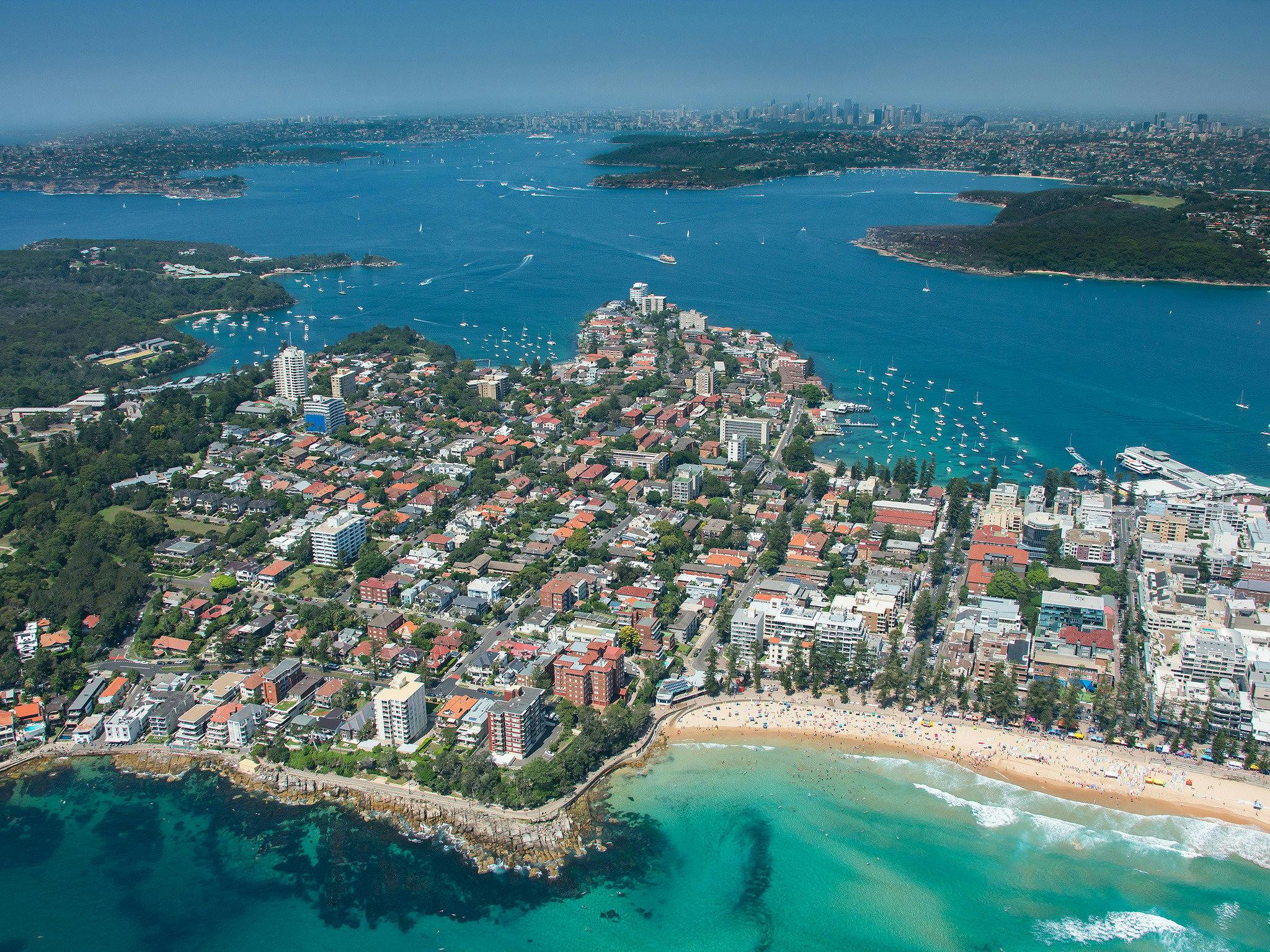 Aerial View of Manly - one of the Destinations My Fast Ferry goes to