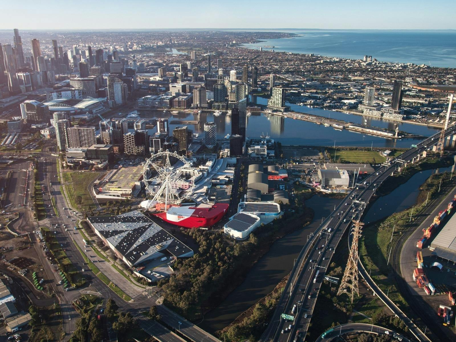 View of Melbourne Star from a Helicopter