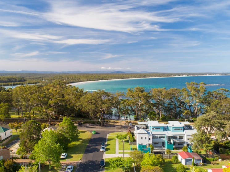 Aerial view with beach