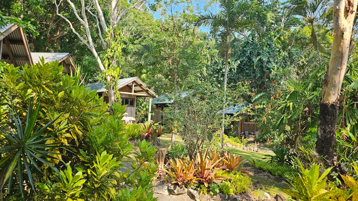 private bungalows set in botanic like gardens