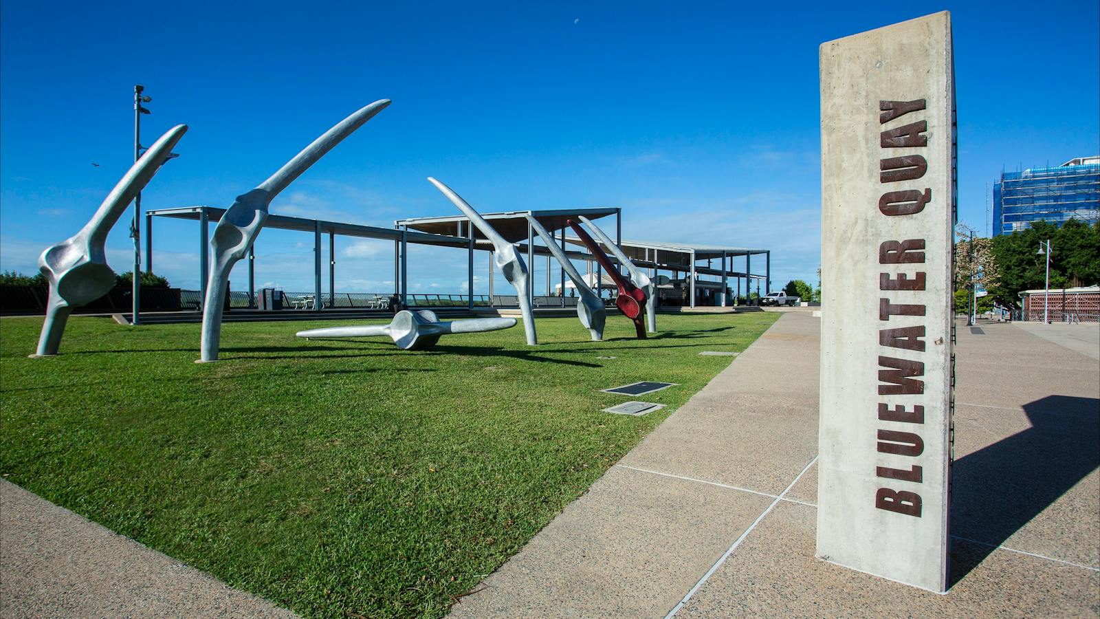 Sculptures along Bluewater Quay