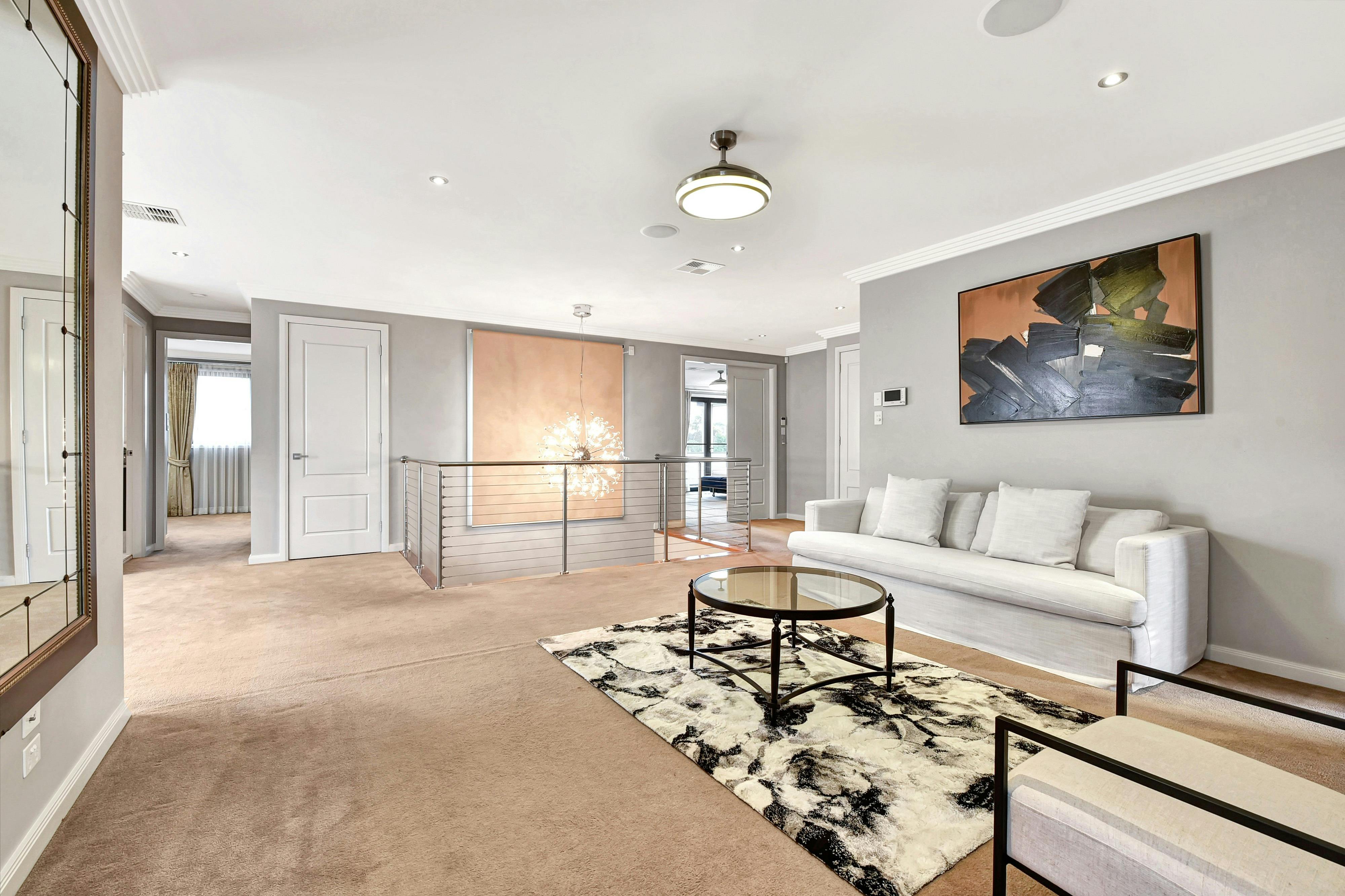 Wohnzimmer im Obergeschoss Hunter Manor