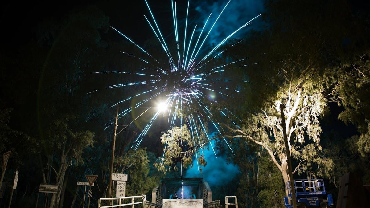 Bridge with fireworks Bridge with fireworks